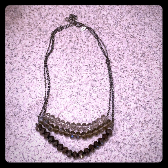 Express Jewelry - Express 3 tier gray toned jewel necklace Express Jewelry - Express 3 tier gray toned jewel necklace